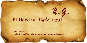 Milkovics Györgyi névjegykártya